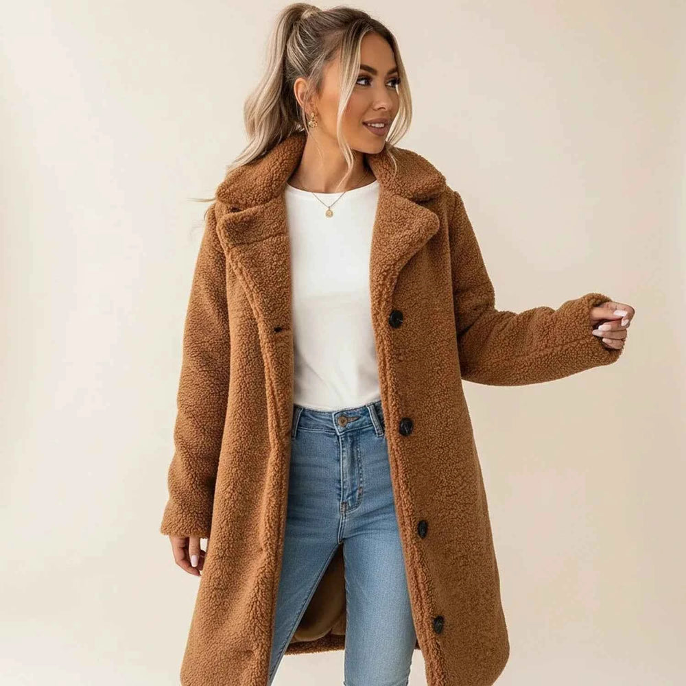 Women's Oversized Warm Teddy Coat Brown