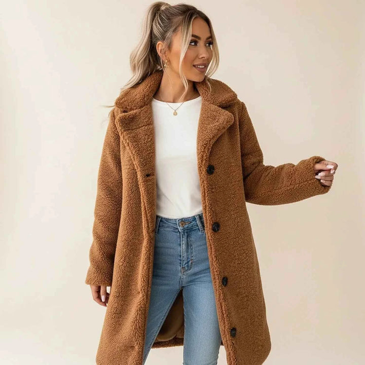 Women's Oversized Warm Teddy Coat Brown