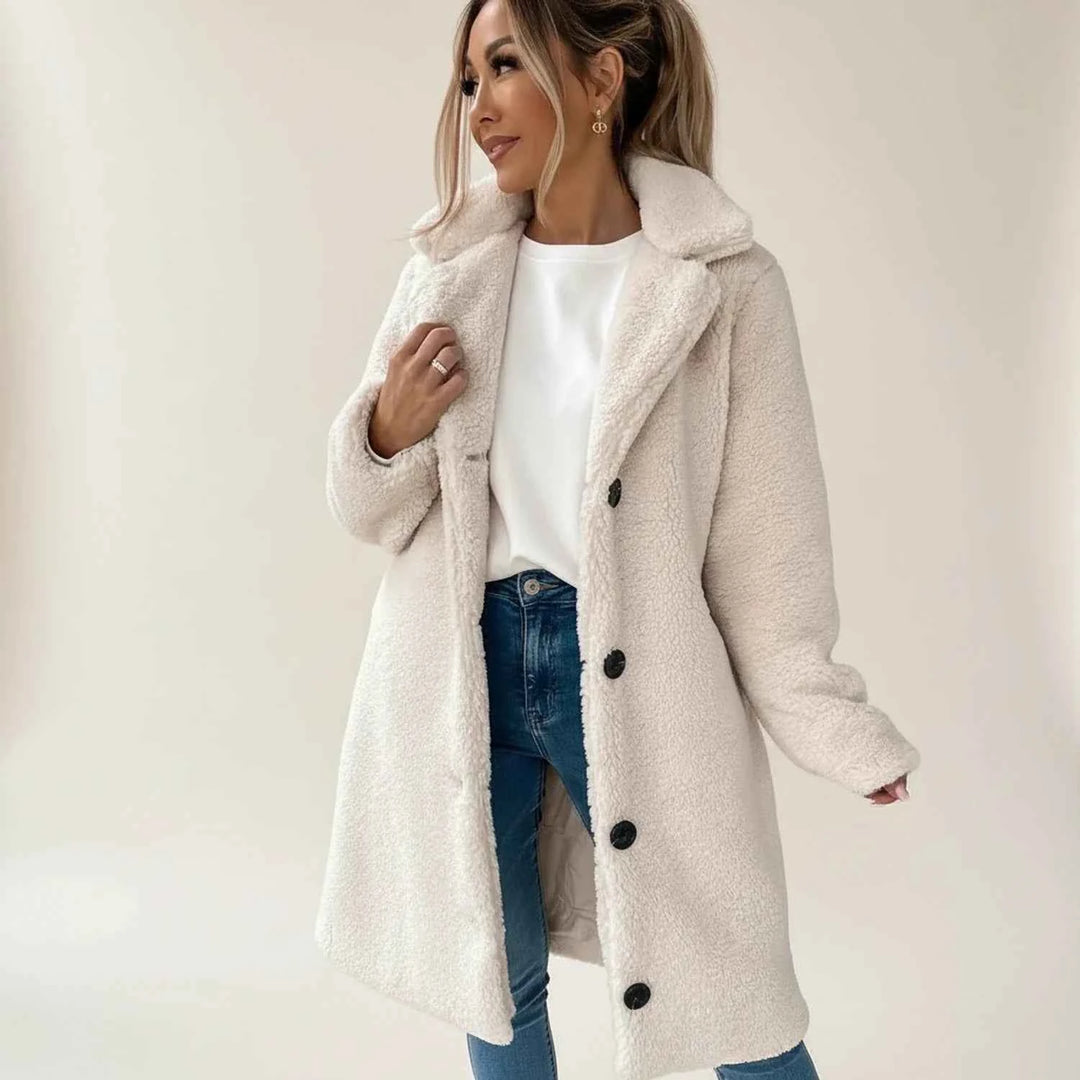 Women's Oversized Warm Teddy Coat White