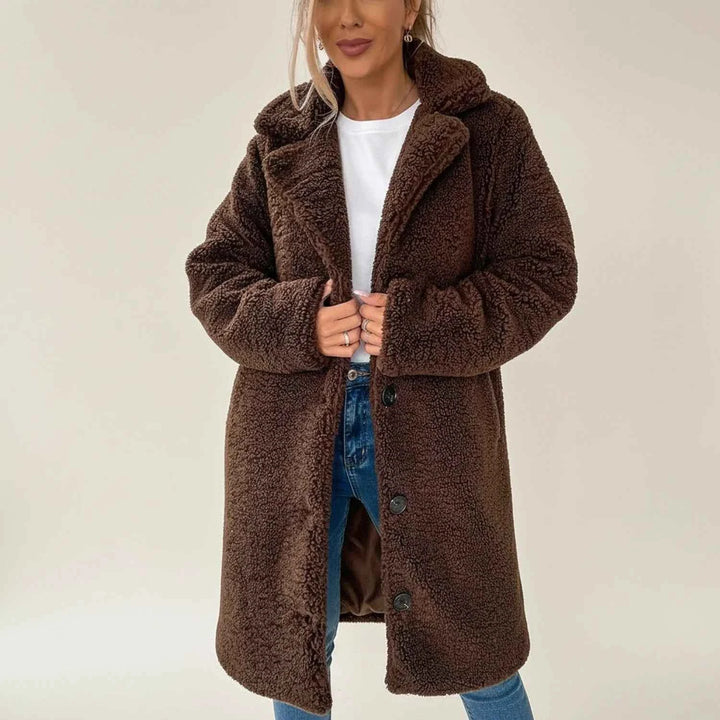 Women's Oversized Warm Teddy Coat Dark Brown