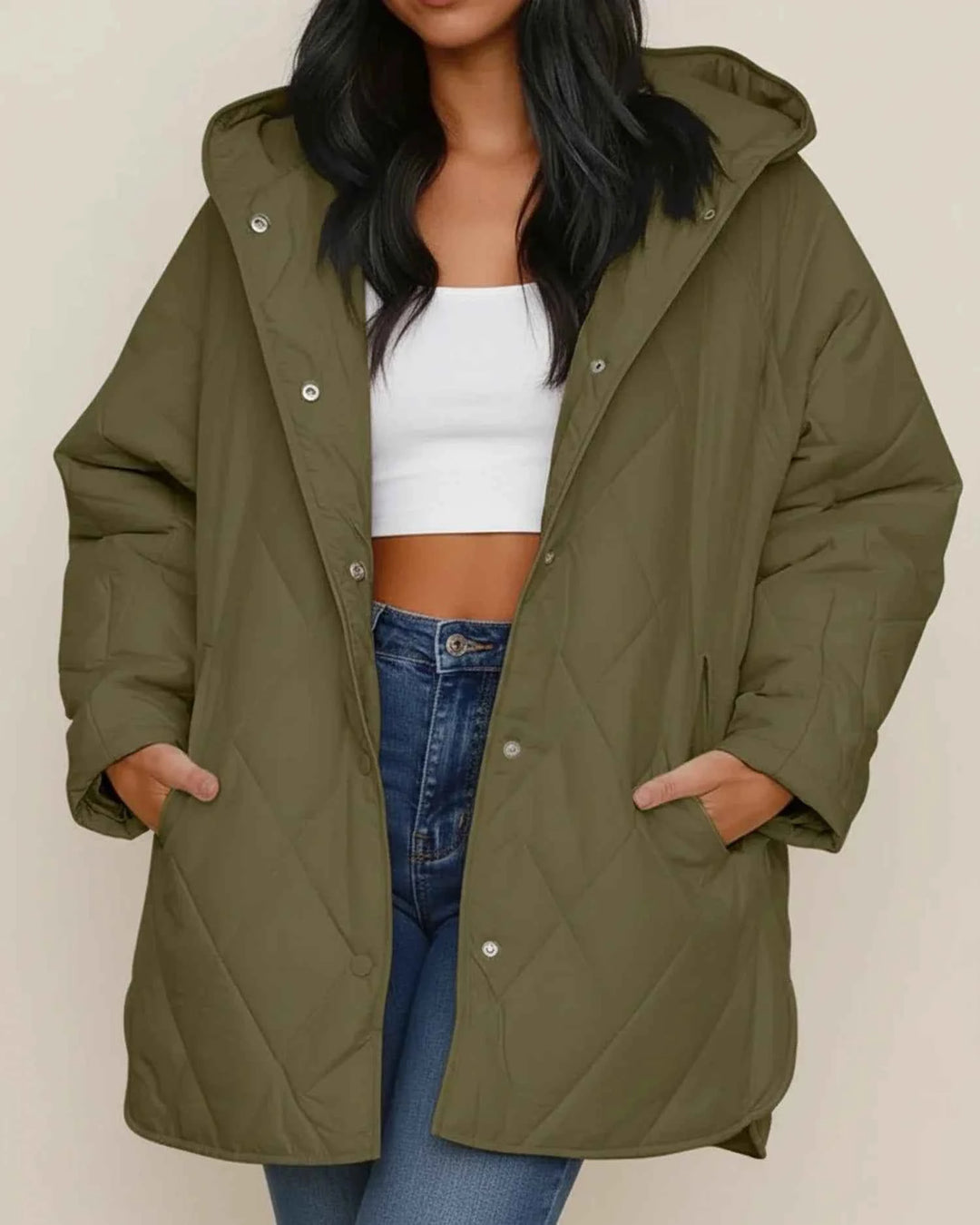 Women's Oversized Winter Jacket Green