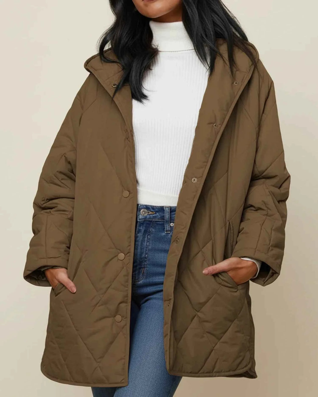 Women's Oversized Winter Jacket Khaki