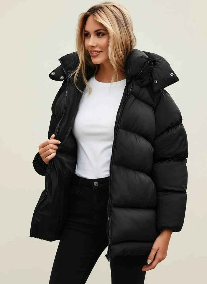 Women's Oversized Winter Puffer Jacket Black