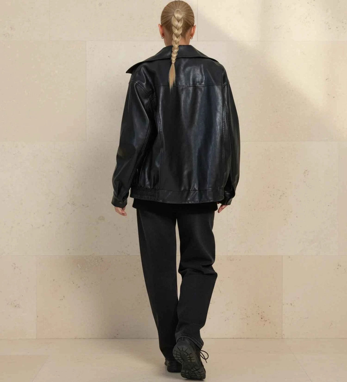 Women's Polyester Oversized Zip-up Jacket Winter Essential