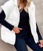 Women's Quilted Relaxed Fit Padded Vest Winter Essential