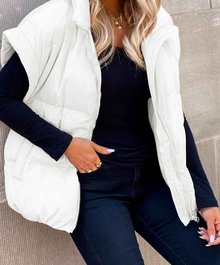 Women's Padded Bodywarmer – Lined, Relaxed Fit, Zipper Closure – Casual Layering