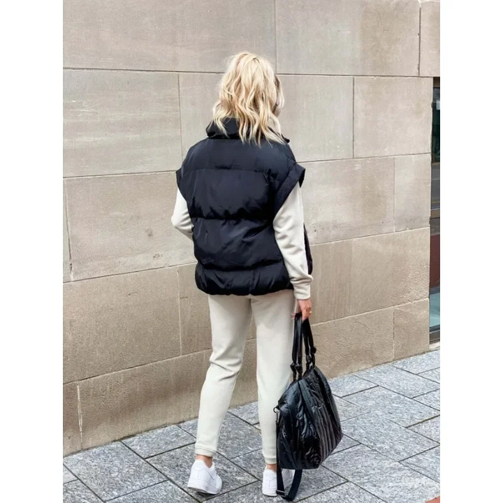 Women's Padded Bodywarmer – Lined, Relaxed Fit, Zipper Closure – Casual Layering