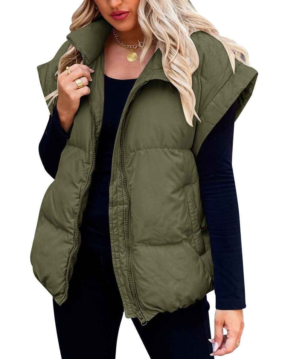 Women's Padded Bodywarmer – Lined, Relaxed Fit, Zipper Closure – Casual Layering