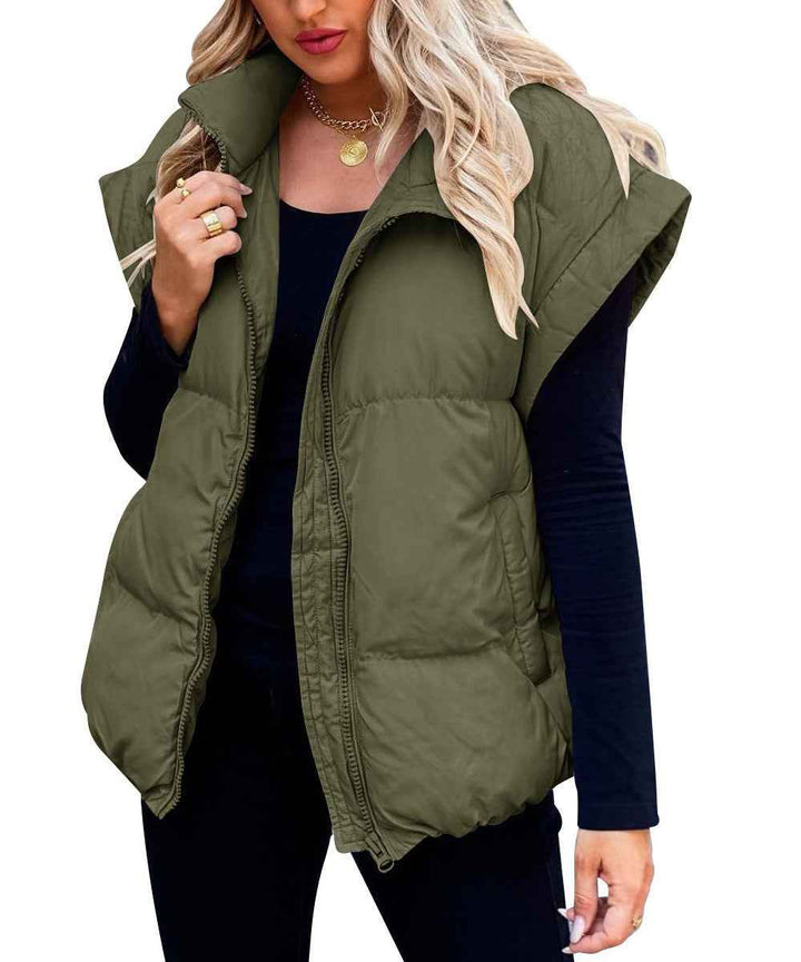 Women's Padded Bodywarmer – Lined, Relaxed Fit, Zipper Closure – Casual Layering
