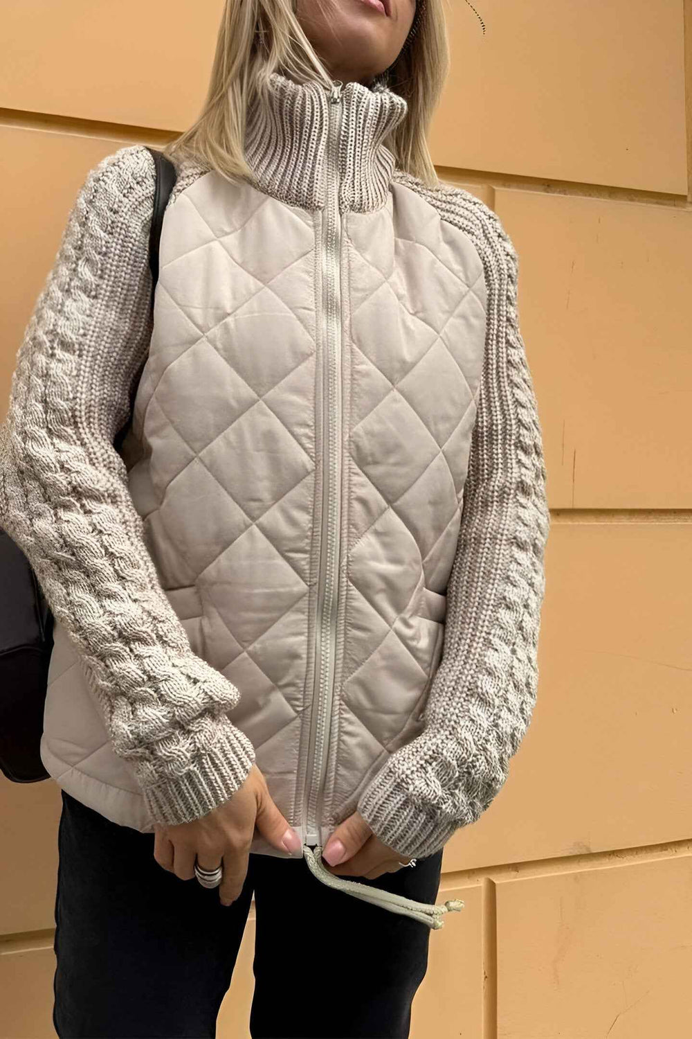 Women's Patchwork Knit Zip Jacket