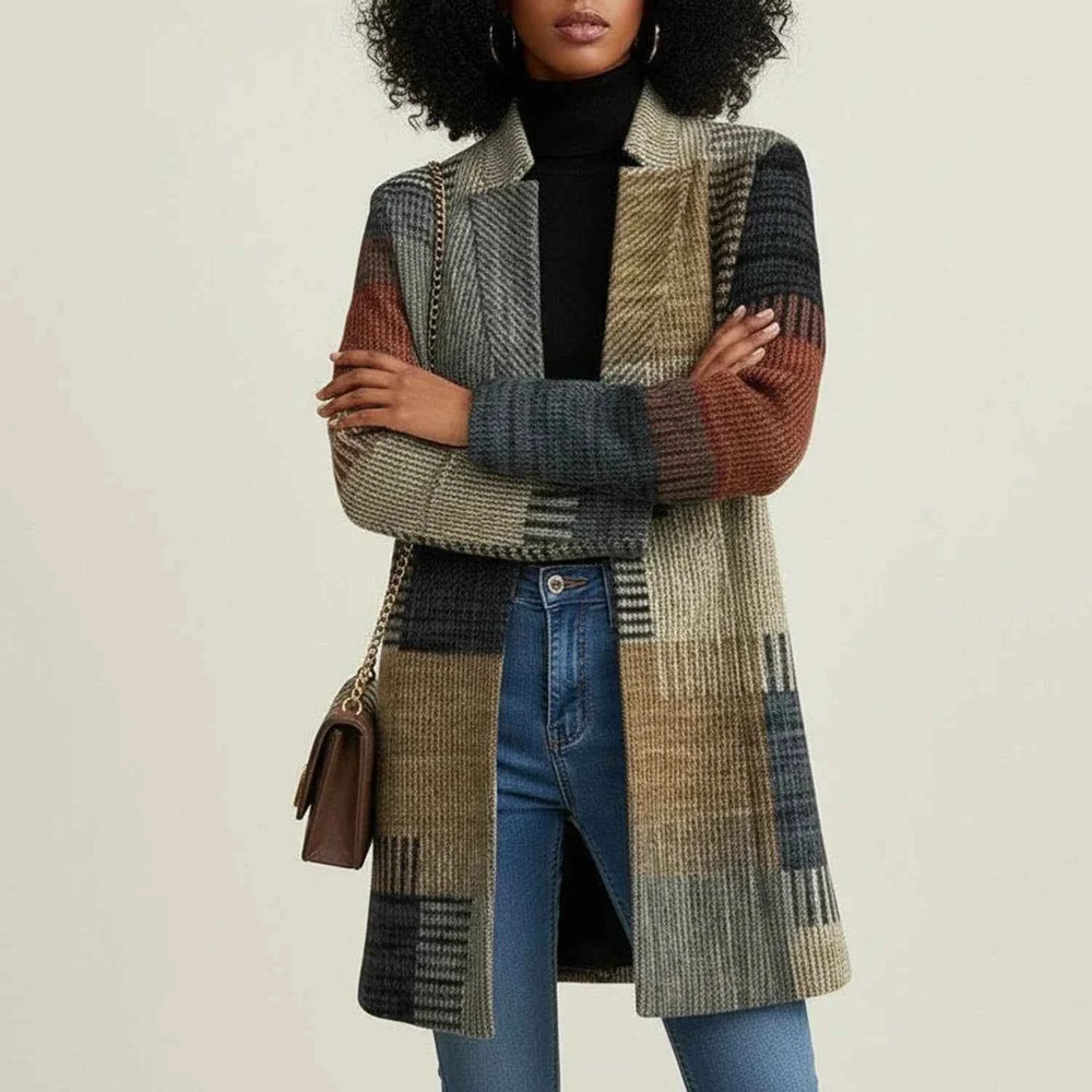 Women's Plaid Longline Shirt Jacket