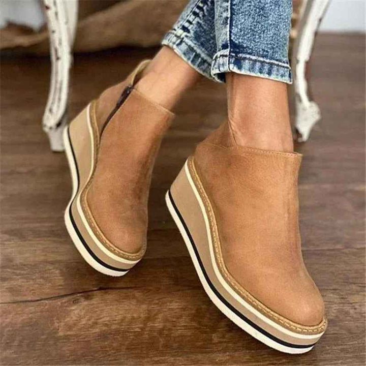 Women's Platform Wedge Ankle Boots – Comfortable & Supportive All-Day Wear