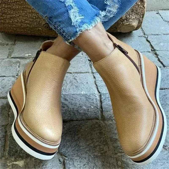 Women's Platform Wedge Ankle Boots – Comfortable & Supportive All-Day Wear