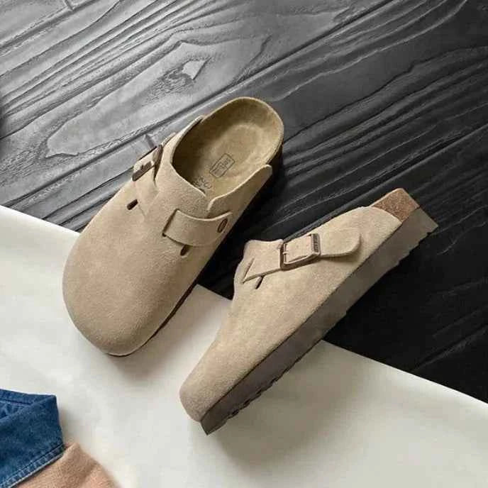 Women's Premium Leather Sandals Beige Brown