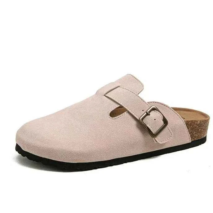 Women's Premium Leather Sandals Pink Brown