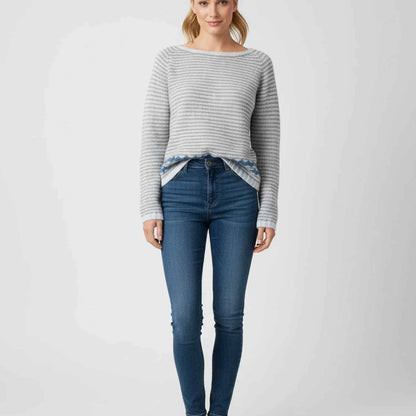 Women's Cotton Sweater Relaxed Fit Fair Isle Green Winter