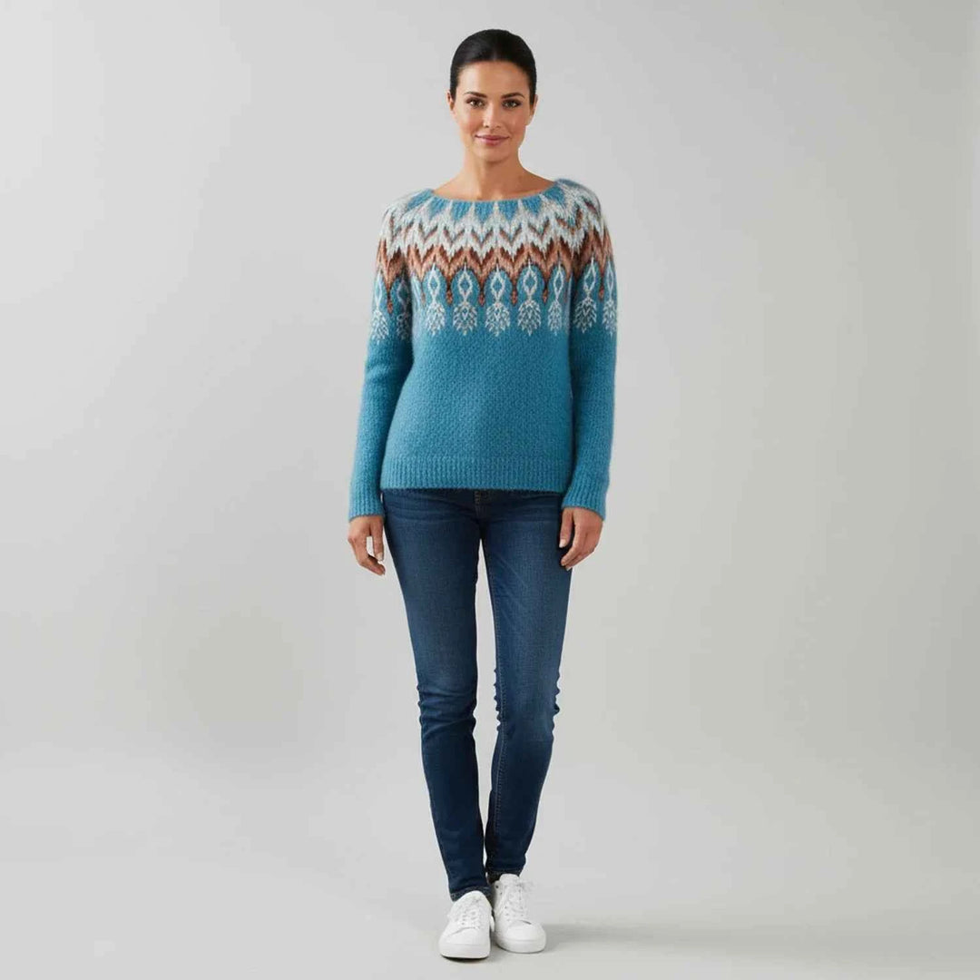 Women's Printed Crewneck Sweater