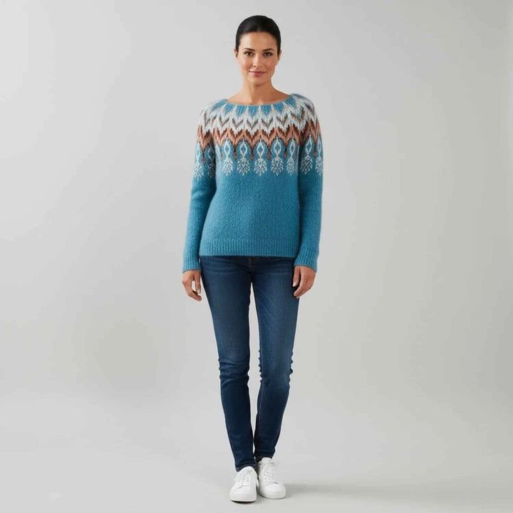 Women's Printed Crewneck Sweater