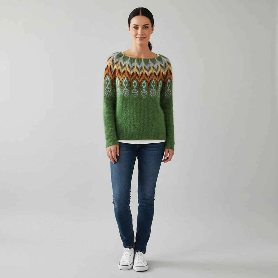 Women's Printed Crewneck Sweater