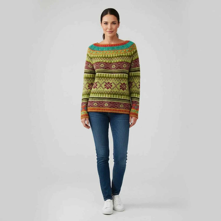 Women's Printed Crewneck Sweater