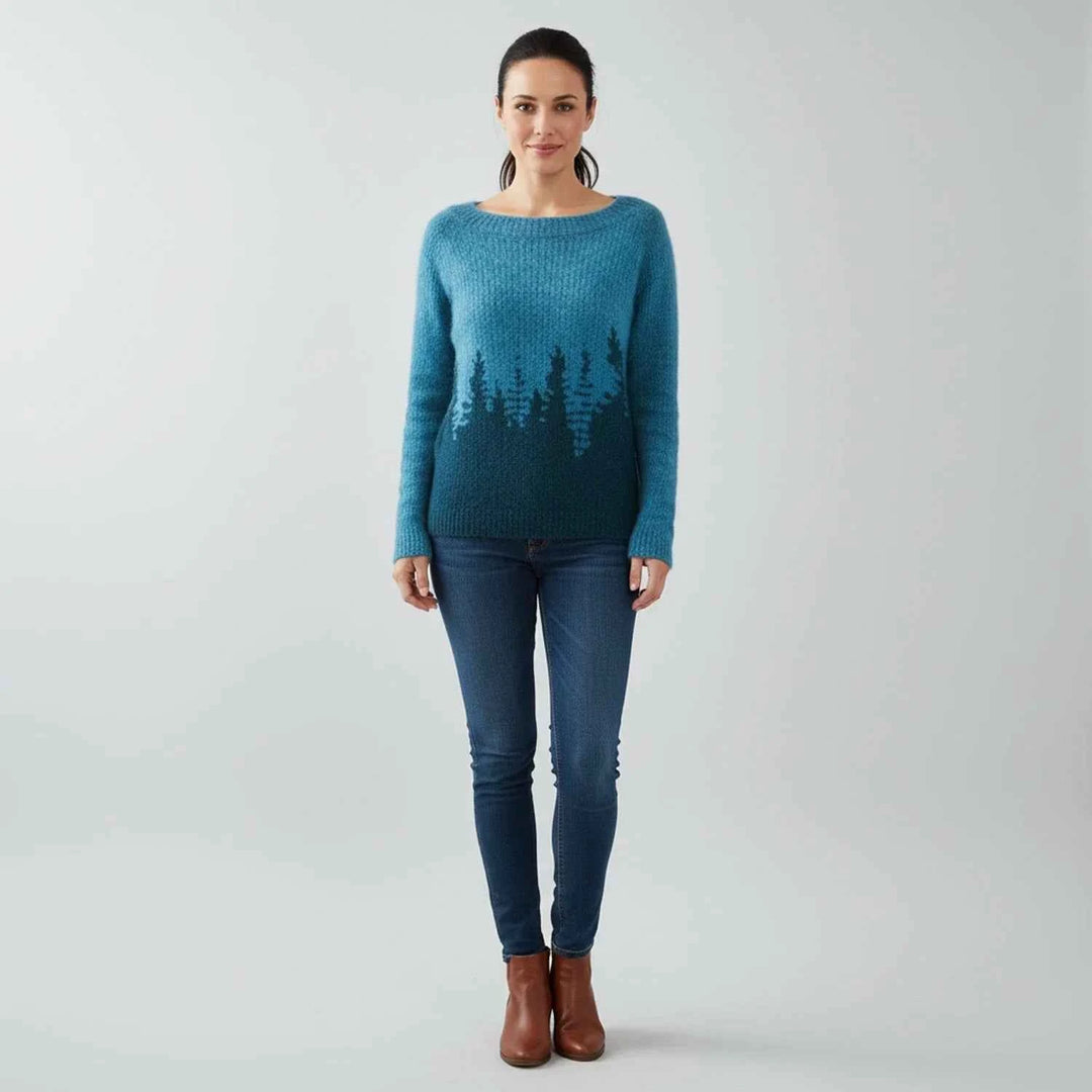 Women's Printed Crewneck Sweater