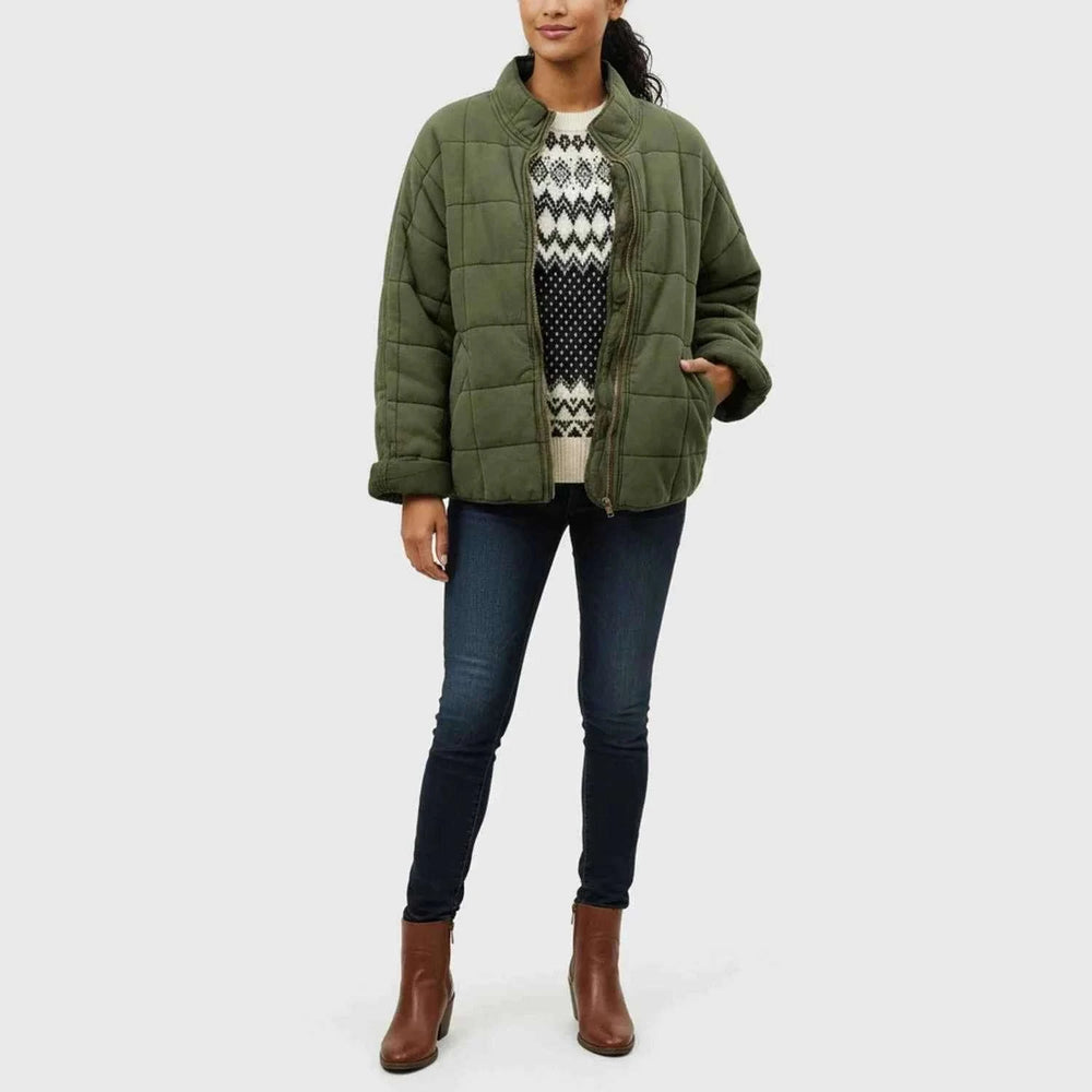 Women's Quilted Bomber Jacket