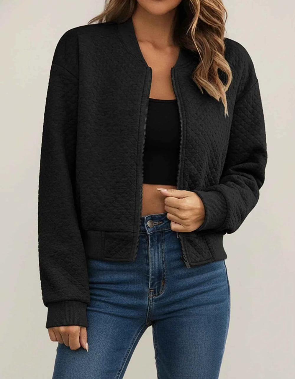 Women's Quilted Bomber Jacket