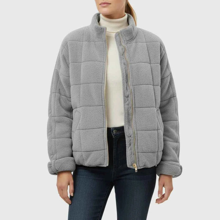 Women's Quilted Bomber Jacket Gray