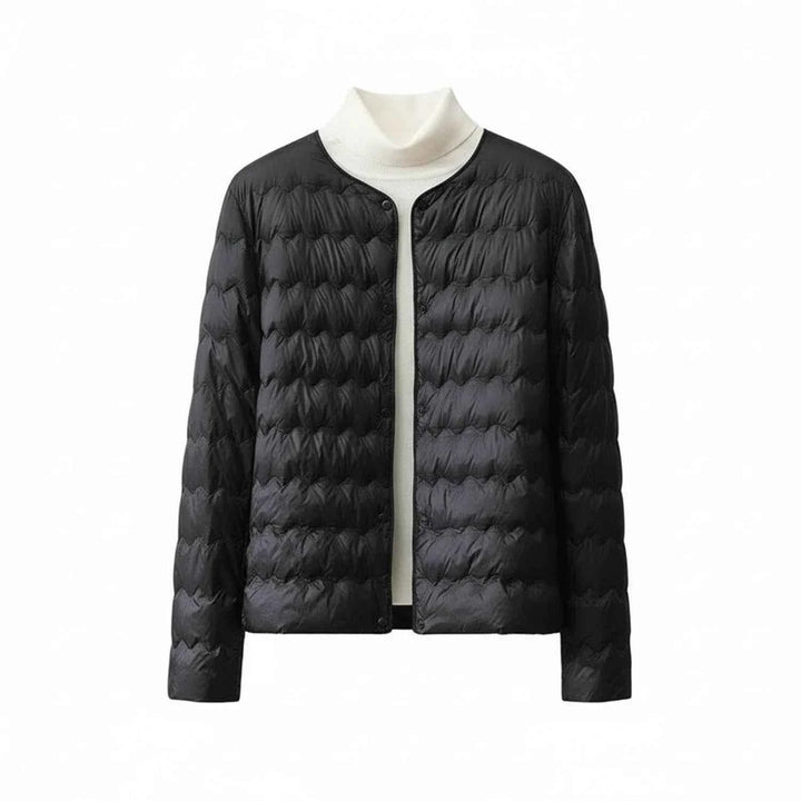 Women's Quilted Collarless Puffer Jacket Black