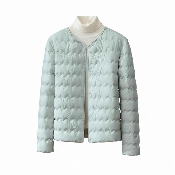 Women's Quilted Collarless Puffer Jacket Green