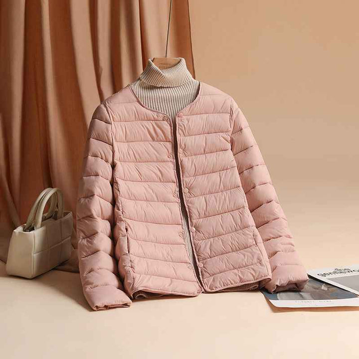 Women's Quilted Jacket - Stylish and Warm Outerwear Pink