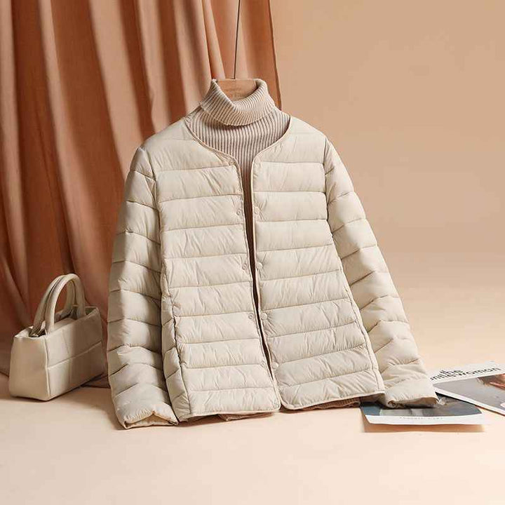 Women's Quilted Jacket - Stylish and Warm Outerwear Beige