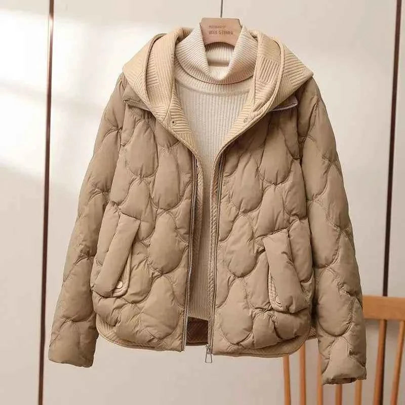 Women's Quilted Puffer Jacket Khaki