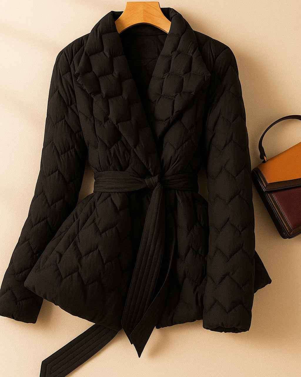 Women's Quilted Wrap Jacket Black