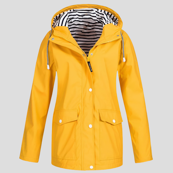 Women's Rainproof Hooded Jacket - Valencia Style Yellow