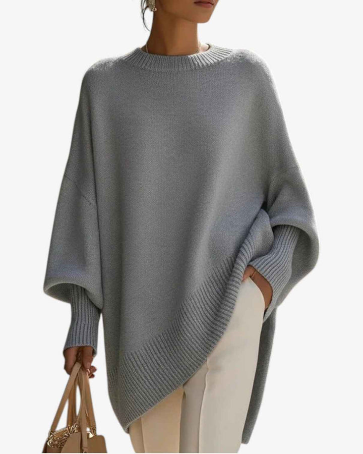 Women's Relaxed Cashmere Blend Knit Sweater Gray