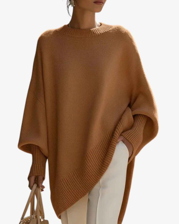 Women's Relaxed Cashmere Blend Knit Sweater Brown