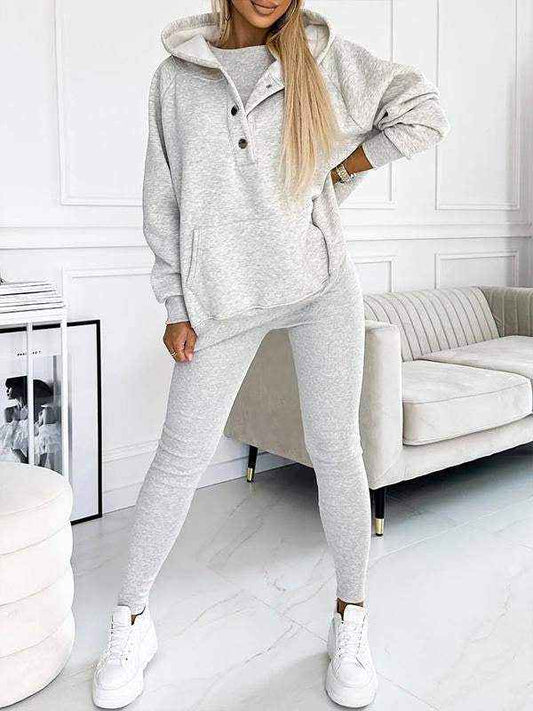 Women's Cotton Relaxed Fit Hood Solid Light Grey Winter Hoodie Light Grey