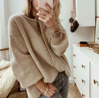 Women's Wool Blend Relaxed Fit Button Long Sleeve Cardigan
