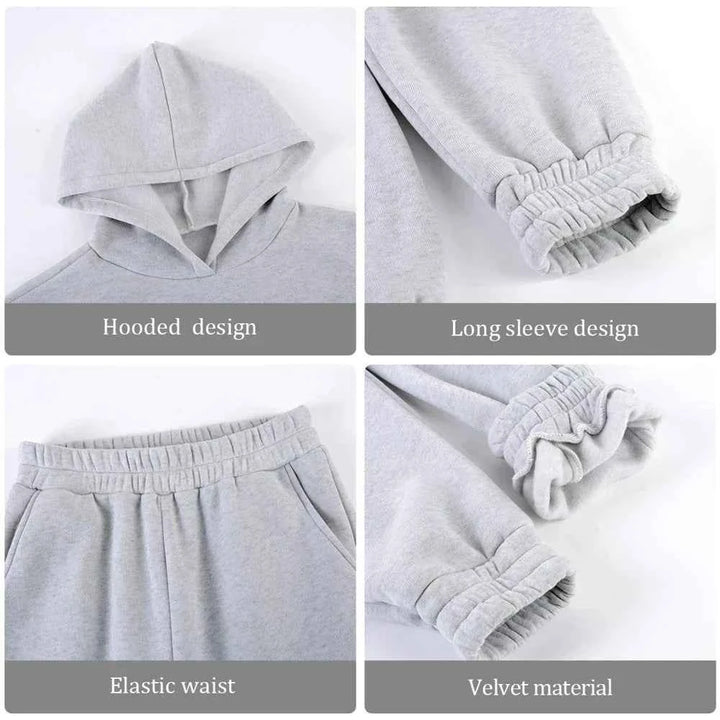 Women's Relaxed Fit Loungewear Set – Sweater and Jogging Pants with Elastic Waist