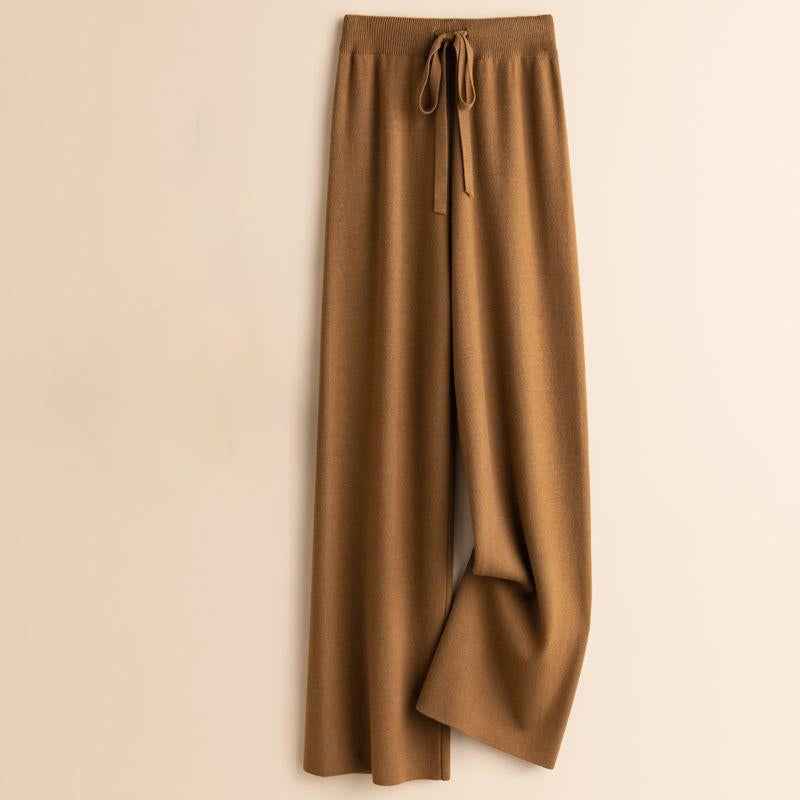 Women's Relaxed Fit Wide-Leg Drawstring Pants Khaki