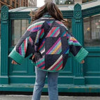 Women's Oversized Side Pockets Geometric Coat Winter Essential