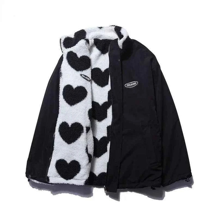 Women's Reversible Heart Jacket Black