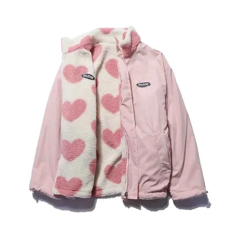 Women's Reversible Heart Jacket Pink