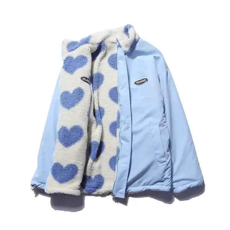 Women's Reversible Heart Jacket Blue