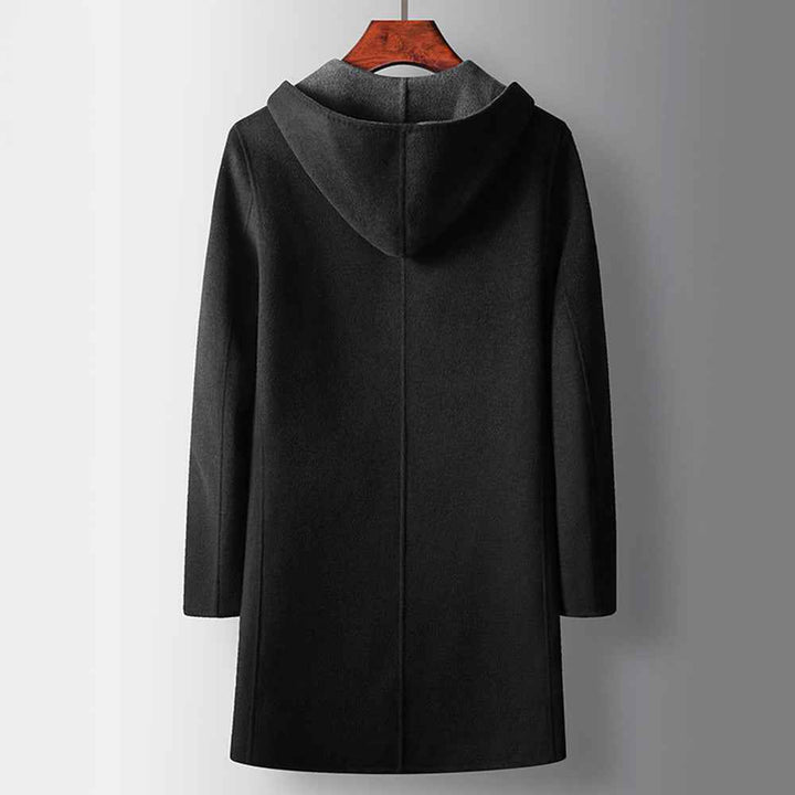 Women's Reversible Hooded Coat with Button Front and Patch Pockets