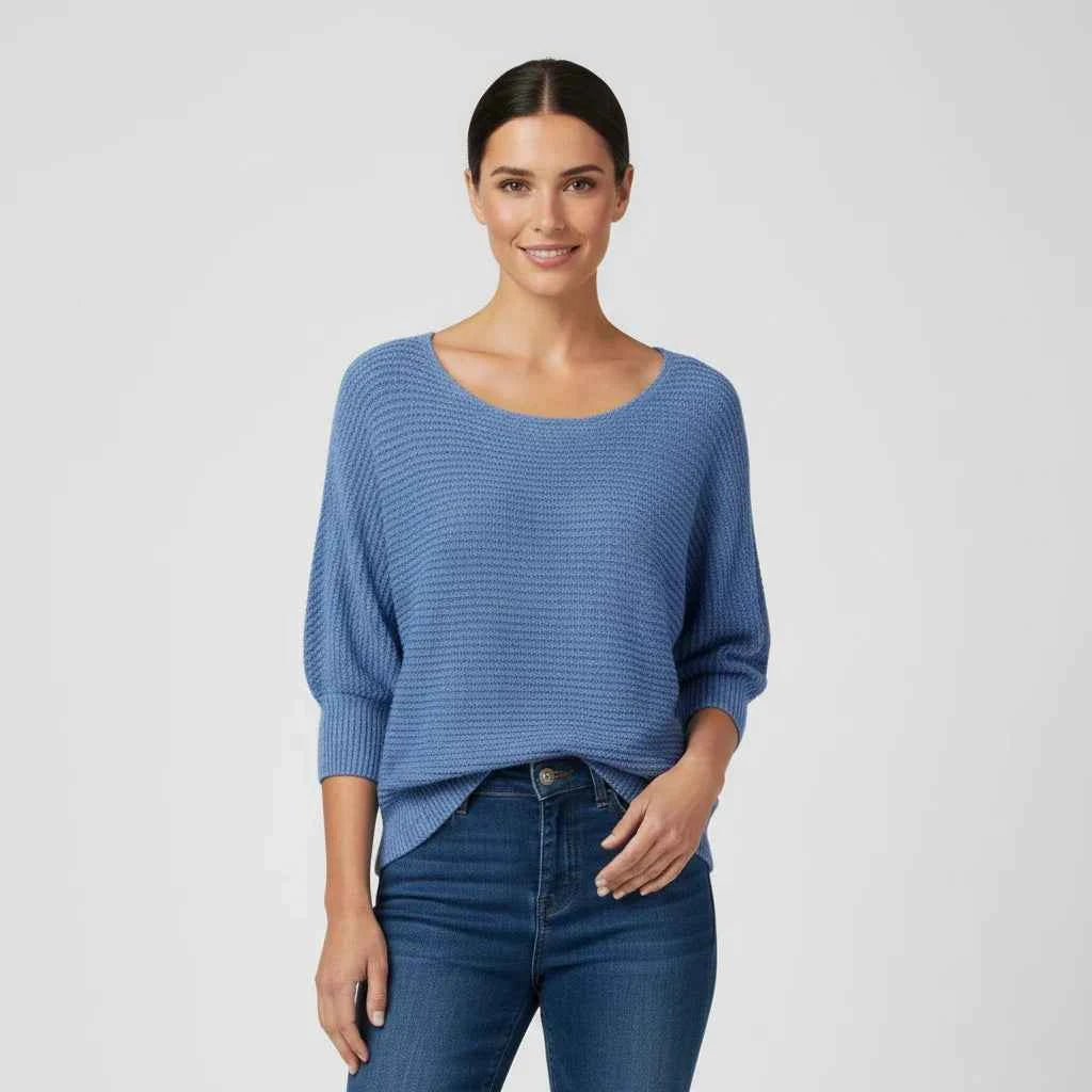 Women's Scoop Neck Sweater Blue