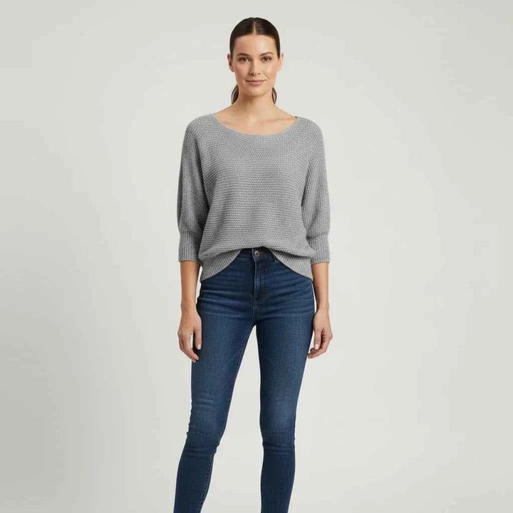 Women's Scoop Neck Sweater Gray