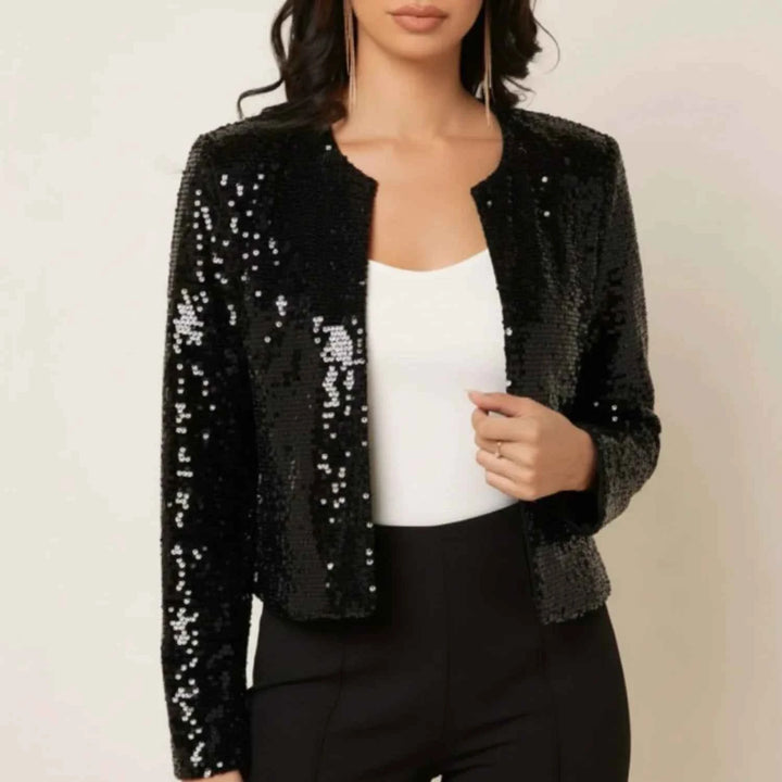 Women's Sequin Evening Jacket Black