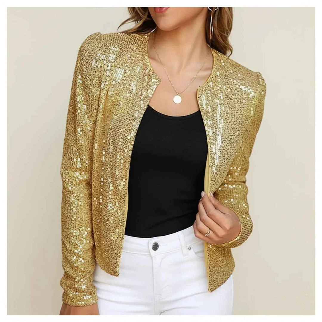 Women's Sequin Evening Jacket Gold